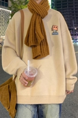 港风新款秋季时尚百搭宽松印花潮流圆领毛衣TPM6840P40控68，男装针织衫/毛衣，电商A268A