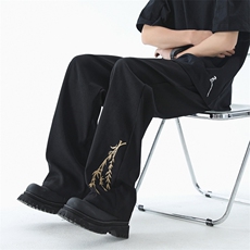量大优供视频冰丝风刺绣长裤CK28m-5XL特P35，男装休闲裤，电商B325
