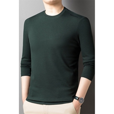 2024新款男士t恤长袖纯色卫衣中年休闲潮牌宽松春秋装上衣打底衫，男装T恤，电商B212（原钱塘6029）