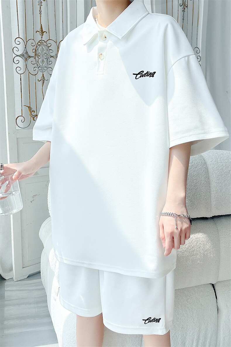 polo衫潮情侣短袖套装T3670上衣特P31控59-DK8631裤子特P26控49,男装Polo衫,电商A007