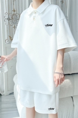 polo衫潮情侣短袖套装T3670上衣特P31控59-DK8631裤子特P26控49，男装Polo衫，电商A007