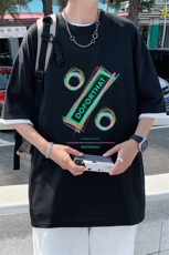 JT55171-P25假两件短袖t恤男大码胖子半袖体恤半截袖港风，男装T恤，电商A040