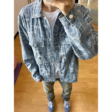 【有货】破坏线条牛仔外套男款潮牌高级感工装夹克TY861CC-特P70，男装夹克，星座1007（原301D）