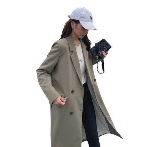 西装风衣外套女长款春秋2025年新款高级设计感小众西服高个子大衣,女装风衣,菡迪欧娜