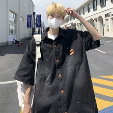 F313-P52日系cityboy短袖衬衣夏季新款美式复古，男装T恤，星座512-6