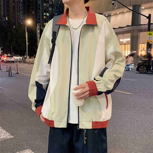 潮牌美式撞色拼接运动立领外套男宽松百搭夹克JK01571-P70图片