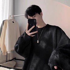 马海毛毛衣男秋冬高级感痞帅针织衫慵懒风美式宽松外套WL5666-P55，男装针织衫/毛衣，星座1008