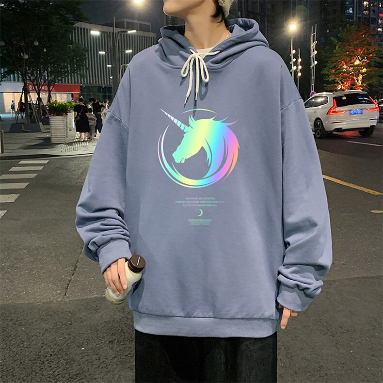 WY2138-P35加绒款-P40纯棉连帽卫衣男大码运动帽衫宽松薄外套男,男装卫衣,电商A040