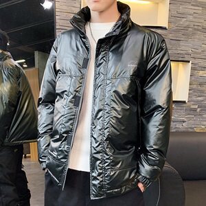 【】A003-HY8001-P130 秋冬新款时尚亮皮男士棉衣 家乐图片