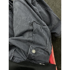 美式复古做旧灰色褶皱微喇工装裤男款高级感宽松牛仔裤子NG169，男装牛仔裤，星座1116A（原606A-3）