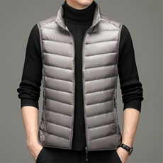 新款2023冬季商务休闲羽绒服中年男立领马甲外套男YL22003-P145，男装背心/马甲，电商B212（原钱塘6029）