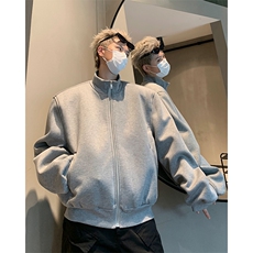 517A-8-W9291-P88秋季新款重磅50棉垫肩基础款开衫卫衣cleanfit，男装卫衣，星座517A-8（原B282）