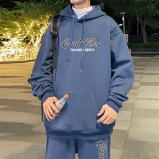 秋冬港风青少年连帽套装潮加绒加厚刺绣卫衣男士491-P100控价138，男装卫衣，电商A441-1