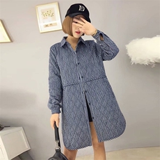棉衣/棉服2020年冬季舒适长袖女长款加厚保暖时尚简约百搭，女装棉衣/棉服，深水步