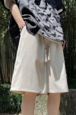 新中式盘扣休闲短裤男夏季薄款冰丝外穿风大码宽松男装五分裤子，男装牛仔裤，星座505-2（原电商A260-1)