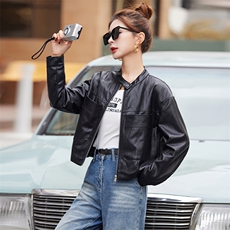 皮衣女外套短款上衣2025春秋季新款洋气显瘦小个子PU皮机车服夹克，女装皮衣，美拉德工厂直营店