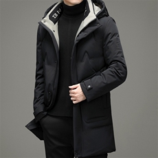 冬季男士时尚休闲保暖90白鸭绒中长款羽绒服外套YYYR106-P295，男装羽绒服，钱塘6003A(原)4033A