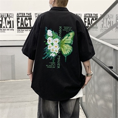 电商DSA028-MDSP834夏季新款港风百搭潮流印花短袖衬衫男，男装T恤，电商A028
