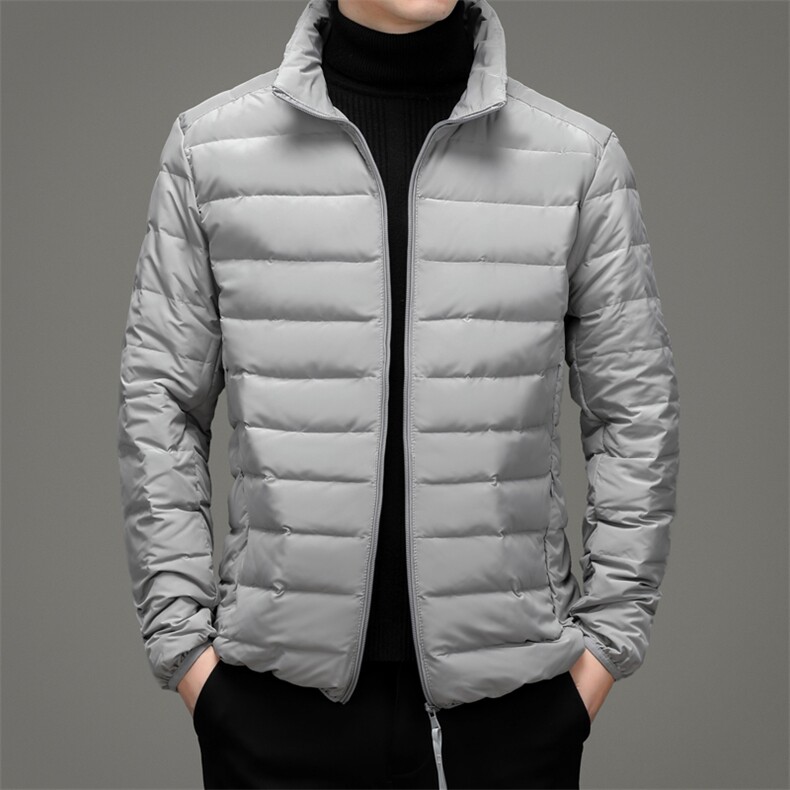 2023冬季新款男装商务休闲轻薄立领羽绒服男士中年加厚保暖外套,男装羽绒服,电商B212（原钱塘6029）