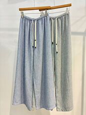 2025简约百搭细条纹麻裤，女装休闲裤，湘姗