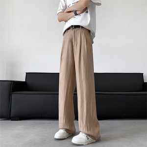 8XL-M 特大码亚麻阔腿裤男夏棉麻西装裤垂感冰丝裤K981P68图片