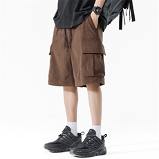 夏季重磅工装灯芯绒五分短裤潮流休闲裤男潮A436-5261-P5078，男装牛仔裤，电商A436