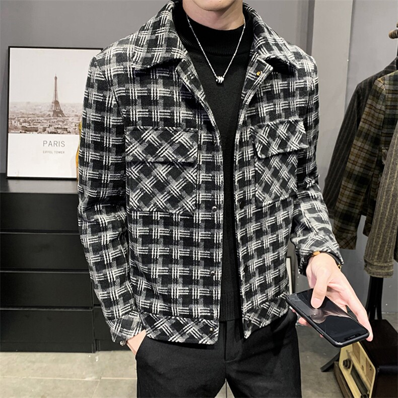 312A-5-1203-P125春季新款妮子毛呢休闲夹克外套男呢子大衣A,男装夹克,星座312A-5