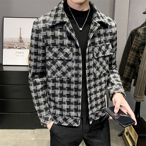 312A-5-1203-P125  春季新款妮子毛呢休闲夹克外套男呢子大衣A图片