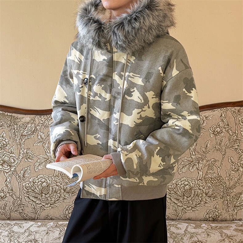 现货迷彩棉衣派克服工装棉服情侣厚外套冬5D4097-TP90178，男装棉衣，电商A102