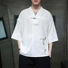新中式提花风潮T恤短袖上衣刺绣汉服时尚百搭T2403-P55，男装T恤，电商A227