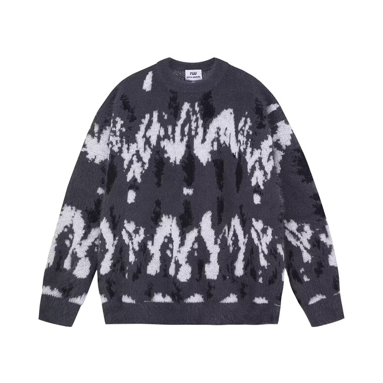 M509-P622025秋冬新款扎染针织衫情侣加厚宽松情侣休闲百搭，男装针织衫/毛衣，电商B323A