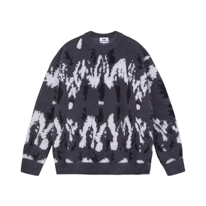 M509-P62 2025秋冬新款扎染针织衫情侣加厚宽松情侣休闲百搭,男装针织衫/毛衣,电商B323A