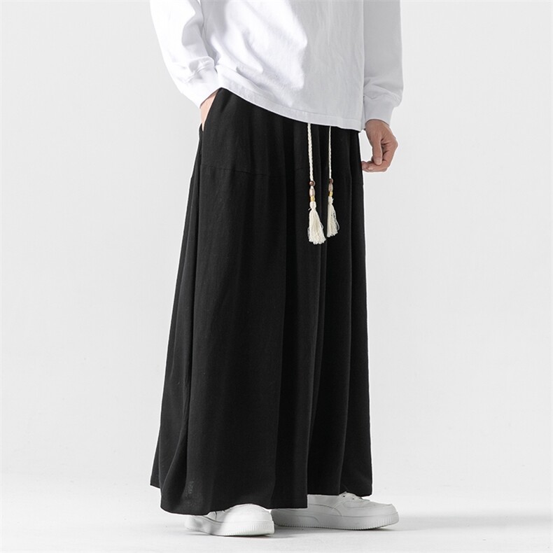 秋装新款大码风棉麻亚麻休闲裤阔腿裤日系直筒裤潮K262/P75,男装休闲裤,钱塘713