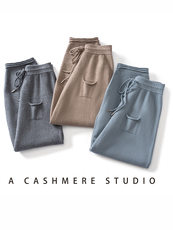 2025年秋季新款百搭女士系绳长袖宽松直筒裤，女装休闲裤，澳冬特羊绒