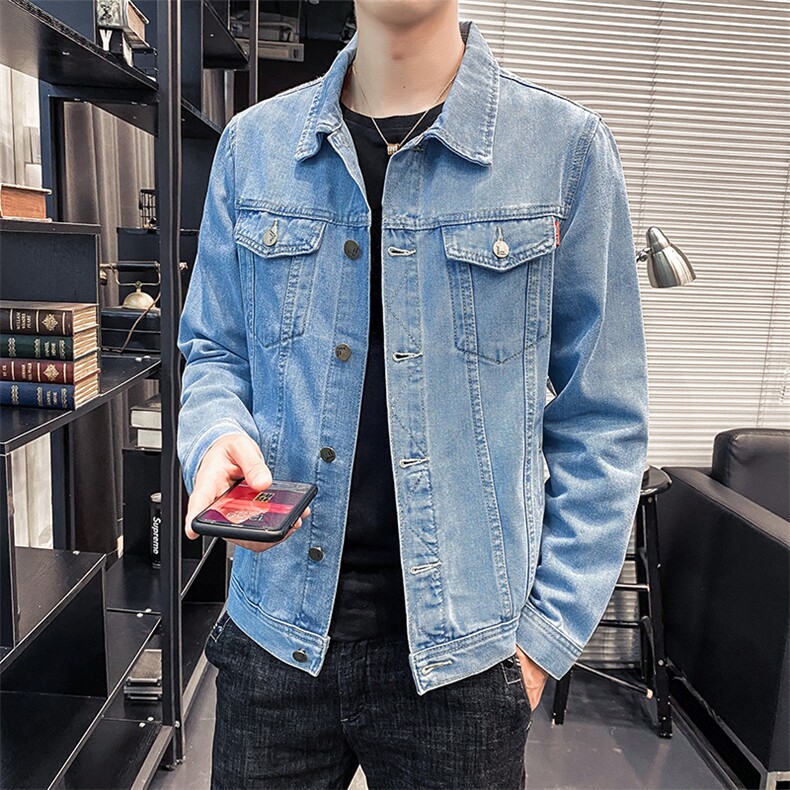 店主风秋季新款男士牛仔外套工装上衣夹克韩版男装牛仔衣8118,男装夹克,电商A318