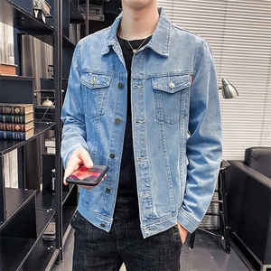 店主风秋季新款男士牛仔外套工装上衣夹克韩版男装牛仔衣8118图片