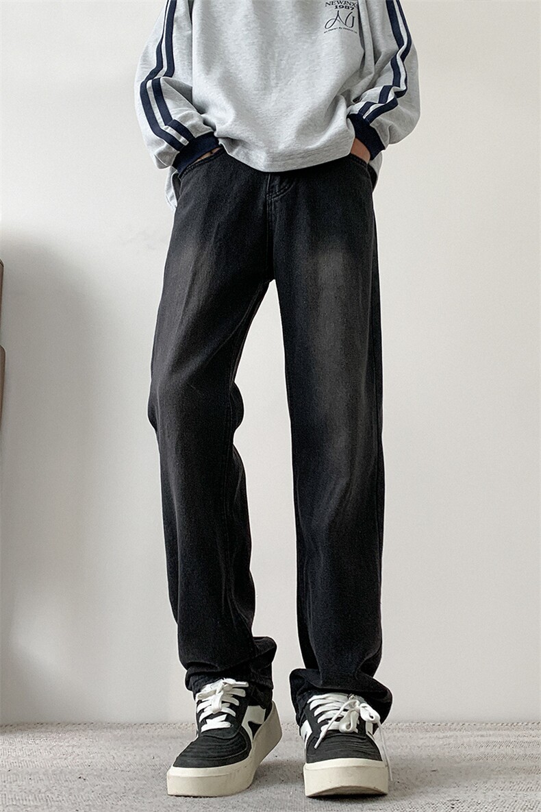 现货主推款加大码纯色直筒牛仔裤男XZ-310A-2BK305P50控78,男装牛仔裤,星座310A-2