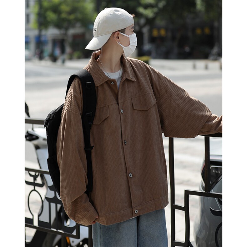 秋款男夹克灯芯绒条纹纯棉宽松外套JK855P65,男装夹克,星座1013-1