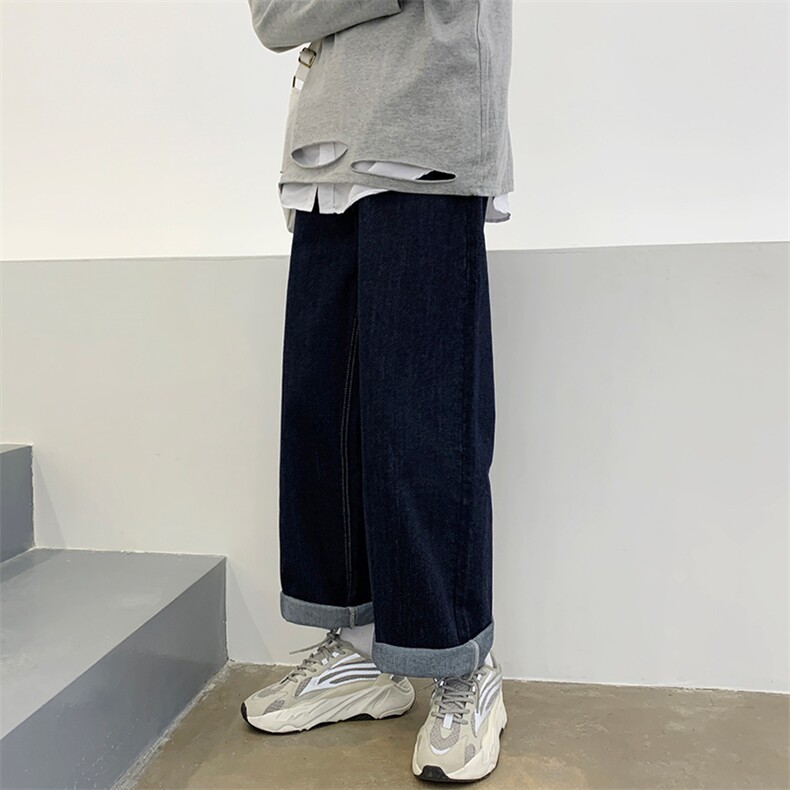 2025秋冬新款港风纯色直筒宽松日系牛仔裤潮男B381-2/9915/P58,男装牛仔裤,电商B381-2