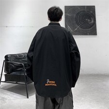 2021春新款个性学院风时尚长袖印花衬衫C035-P45，男装衬衫，电商A177