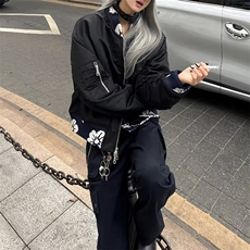 美式复古提花高级感棒球服外套女宽松潮牌痞帅飞行员夹克，男装夹克，星座506A