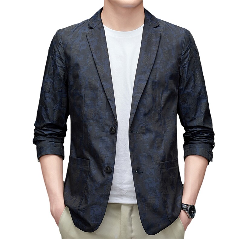 秋季新款爸爸西装外套男中老年商务休闲宽松西服MNSA6629206-P200,男装西服,电商B212（原钱塘6029）