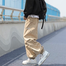 加绒休闲裤男韩版潮流高街帅冬季保暖2024新款ins长裤K4784-P45，男装休闲裤，星座412-2