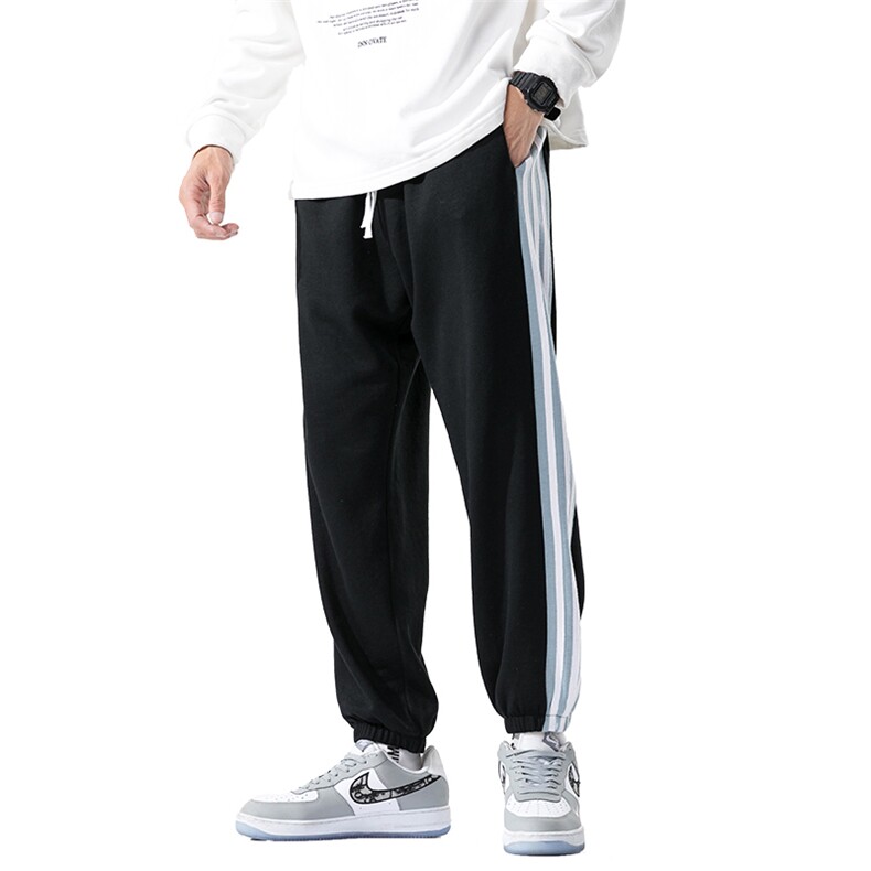 2021秋季新日系大港风白墙码男运动条纹垂感卫裤休闲裤K2069-P40,男装休闲裤,电商A001