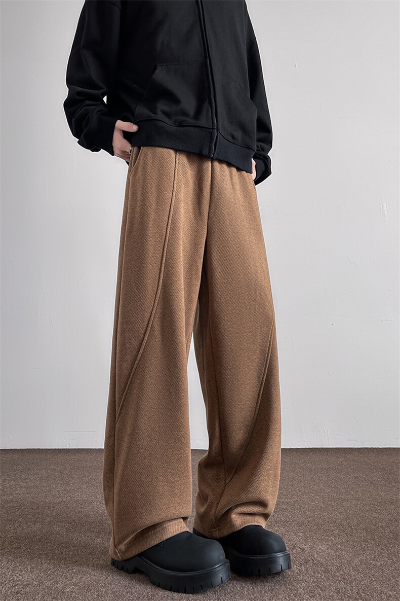 8XL-M高品质含羊毛！雪尼尔卫裤加厚休闲阔腿裤男K9117P108控138,男装休闲裤,电商D206-1