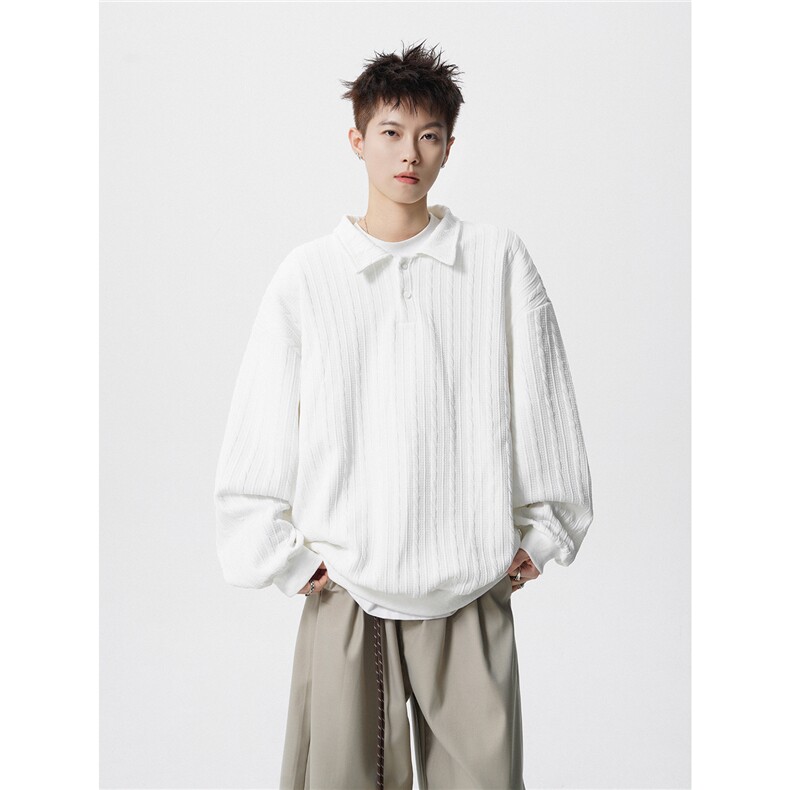 TWY27特P38控68polo圆领条纹情侣卫衣宽松外套男97聚酯纤维3氨纶,女装短外套,电商B370