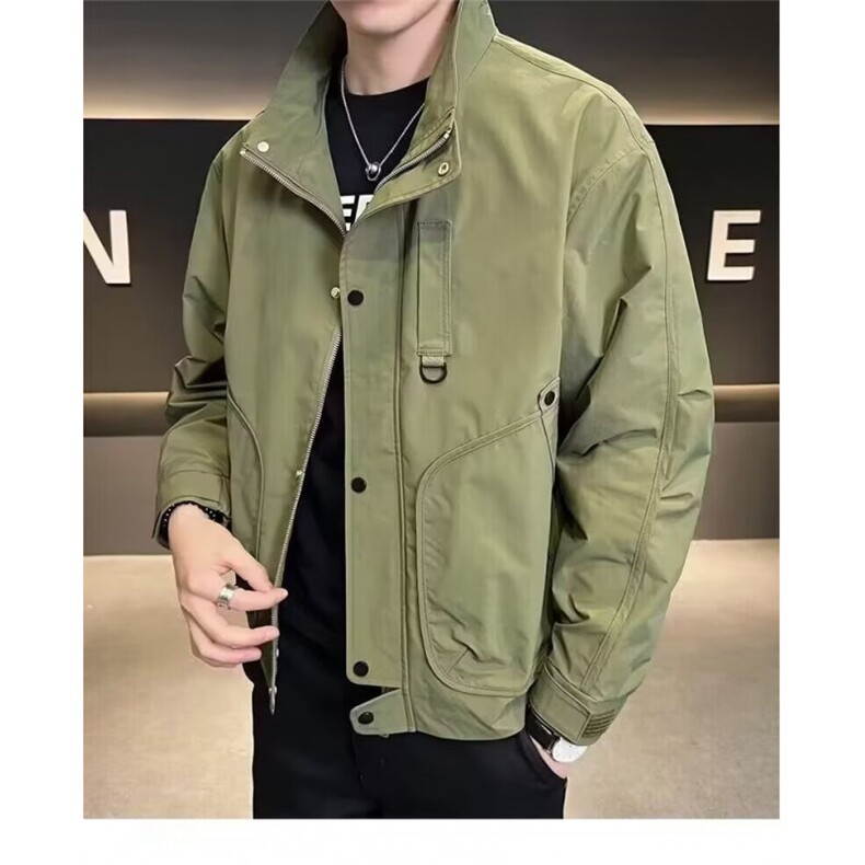 网图现货春秋季新款工装立领夹克外套RJ25-P65,男装夹克,星座1005-4