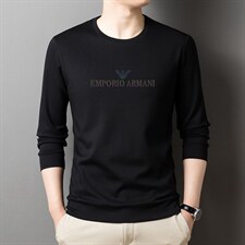 长袖加厚上衣春秋季2023新款中年宽松休闲圆领印花卫衣潮流男装，男装卫衣，电商B212（原钱塘6029）