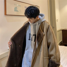 1港风皮毛一体棉衣男高级感轻奢机车棉服男外套男8708P158控228，男装棉衣，星座226-2
