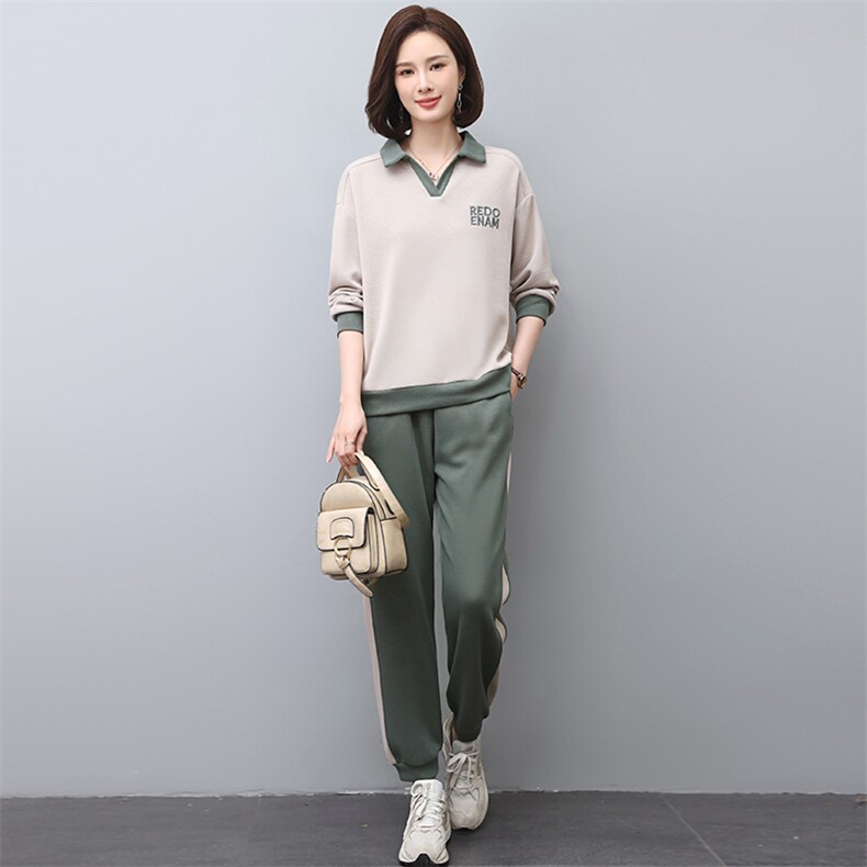 高级感休闲运动套装女2025春秋新款妈妈时尚穿搭一整套卫衣两件套,女装套装/套裙,忆绮罗